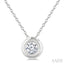 Round Shape Bezel Set Bubble Diamond Pendant
