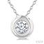 Round Shape Bezel Set Bubble Diamond Pendant