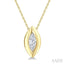Marquise Shape Bezel Set Bubble Diamond Pendant