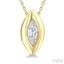 Marquise Shape Bezel Set Bubble Diamond Pendant