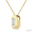 Emerald Shape Bezel Set Bubble Diamond Pendant