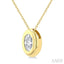 Oval Shape Bezel Set Bubble Diamond Pendant