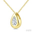 Pear Shape Bezel Set Bubble Diamond Pendant