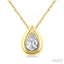 Pear Shape Bezel Set Bubble Diamond Pendant