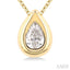 Pear Shape Bezel Set Diamond Pendant