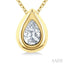 Pear Shape Bezel Set Bubble Diamond Pendant