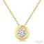 Round Shape Bezel Set Bubble Diamond Pendant