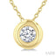 Round Shape Bezel Set Bubble Diamond Pendant