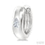 Pear Shape Bezel Set Diamond Huggie Fashion Earrings