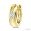 Marquise Shape Bezel Set Diamond Huggie Fashion Earrings