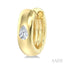 Pear Shape Bezel Set Diamond Huggie Fashion Earrings