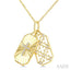 Rectangular Shape Fluted Cross Diamond Pendant