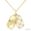 Rectangular Shape Fluted Cross Diamond Pendant