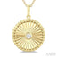 Circle Fluted Medallion Diamond Pendant