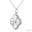 Clover Fluted Medallion Diamond Fashion Pendant