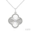 Clover Fluted Medallion Diamond Fashion Pendant