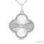 Clover Fluted Medallion Diamond Fashion Pendant