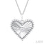 Heart Shape Fluted Medallion Diamond Pendant