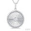 Circle Fluted Medallion Diamond Pendant