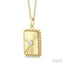 Rectangular Shape Fluted Medallion Diamond Pendant