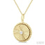 Circle Fluted Medallion Diamond Pendant