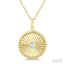 Circle Fluted Medallion Diamond Pendant