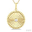 Circle Fluted Medallion Diamond Pendant