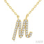 Script 'M' Initial Diamond Pendant