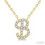 Script 'B' Initial Diamond Pendant