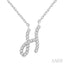 Script 'H' Initial Diamond Pendant