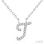 Script 'T' Initial Diamond Pendant