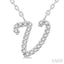 Script 'V' Initial Diamond Pendant