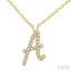 Script 'A' Initial Diamond Pendant