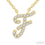 Script 'F' Initial Diamond Pendant