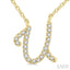 Script 'U' Initial Diamond Pendant
