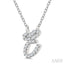 Script 'E' Initial Diamond Pendant