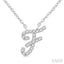 Script 'F' Initial Diamond Pendant