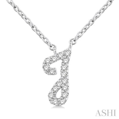 Script 'J' Initial Diamond Pendant