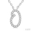Script 'O' Initial Diamond Pendant