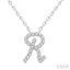 Script 'R' Initial Diamond Pendant