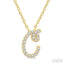 Script 'C' Initial Diamond Pendant