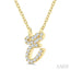 Script 'E' Initial Diamond Pendant