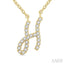 Script 'H' Initial Diamond Pendant