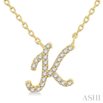 Script 'K' Initial Diamond Pendant
