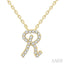 Script 'R' Initial Diamond Pendant