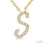 Script 'S' Initial Diamond Pendant