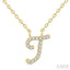 Script 'T' Initial Diamond Pendant