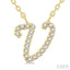 Script 'V' Initial Diamond Pendant
