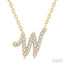 Script 'W' Initial Diamond Pendant