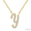 Script 'Y' Initial Diamond Pendant